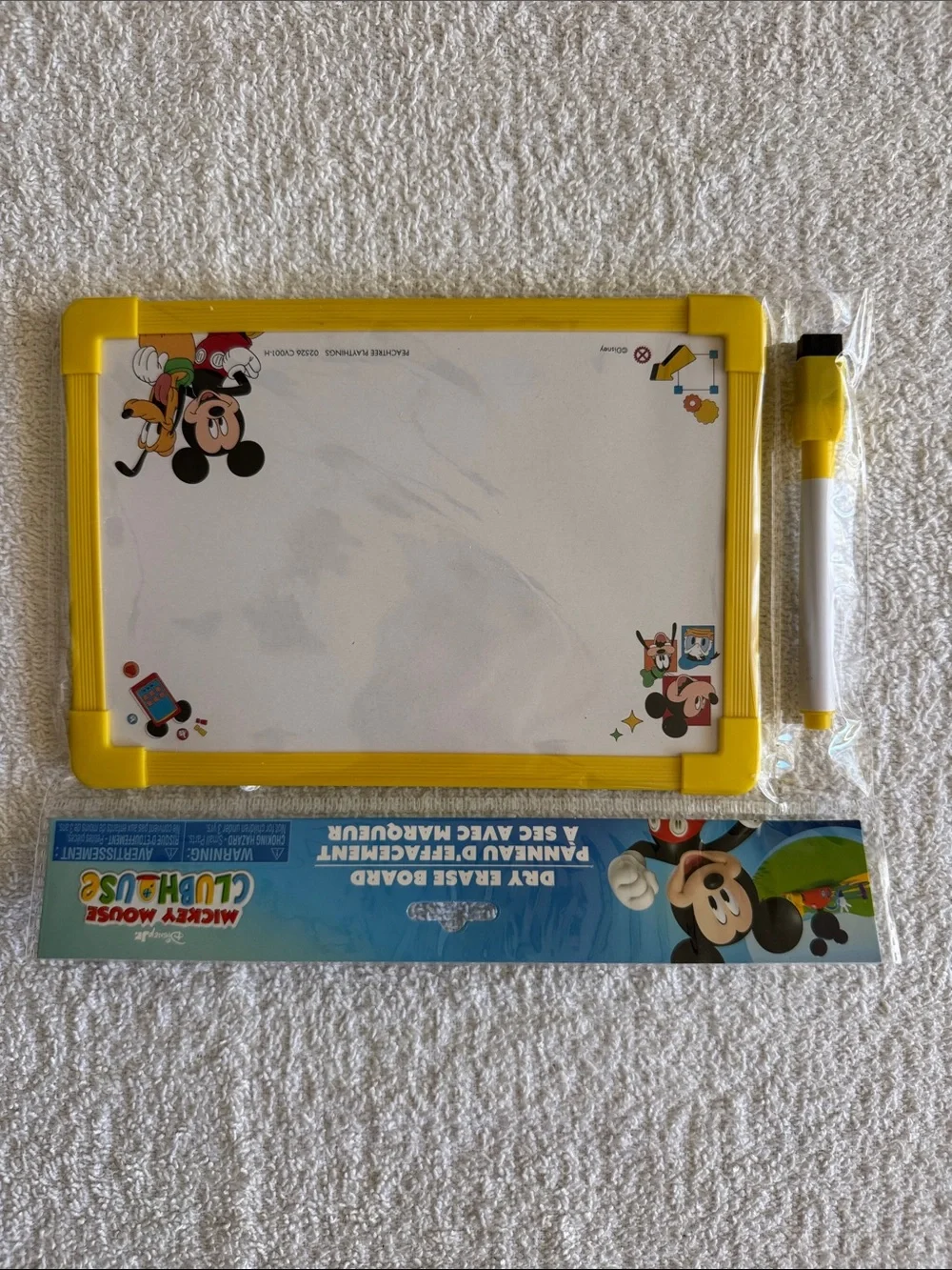Disney Mickey Mouse Yellow Dry Erase Board with Marker